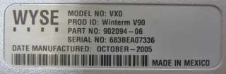 WYSE VX0 WINTERM V90 THIN CLIENT 1GHZ 256MB 902094 06  