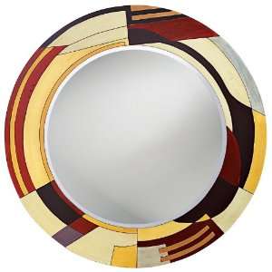    Multicolor Lacquer Abstract Art Wall Mirror