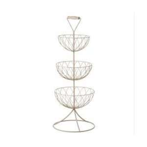   Rustic Decorative Triple Metal Wire Basket Stand 