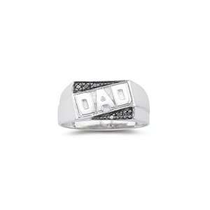  0.06 Ct Black Diamond Dad Ring in Silver 3.0 Jewelry