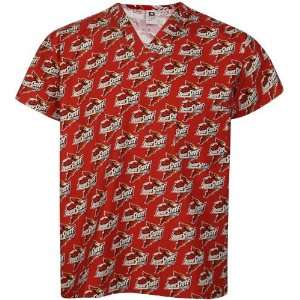  Iowa State Cyclones Red All Over Print Scrub Top Sports 