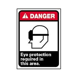 Graphic Signs   Danger Eye Protection Required   Vinyl 10W X 14H 