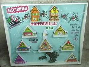  SantaVille U.S.A. Lighted Miniature Village Style #2777 New In Box