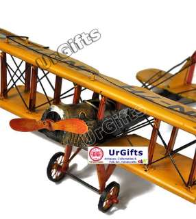   Hand Made Metal Art Bar Decor Model WWI Fighter Plane Curtiss Biplane