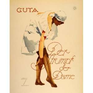  1926 Ludwig Hohlwein Guta Nylon Stockings Litho Poster 