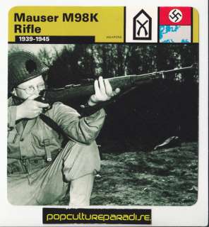 MAUSER M98K RIFLE German Army Infantry Gun WW2 WAR CARD  