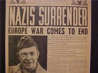   HEADLINE ~GERMANY NAZIS QUIT SURRENDER WORLD WAR 2 WWII ENDS~  