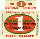 1950s Wun Way Orange Soda Label   New York, NY