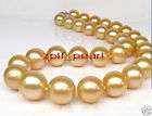 18 8 9mm Natural south sea golden pearl necklace 14K  