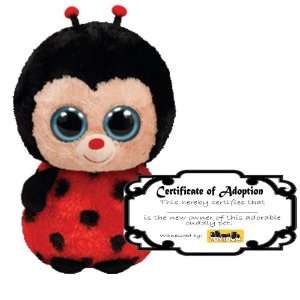  Ty Beanie Boo Bugsy the Ladybug with Adoption Certificate 