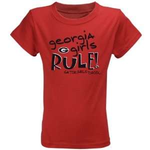  Georgia Bulldogs Red Youth Girls Rule T shirt Sports 