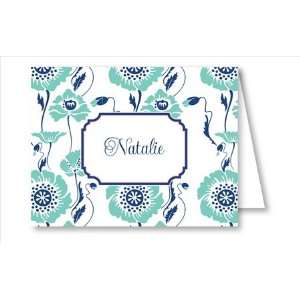  Turquoise/Navy Morning Glory Note Cards Health & Personal 