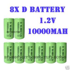 pcs D 10000mAh 1.2V Ni Mh Rechargeable Battery Cell  