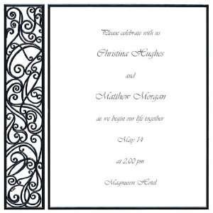  Square Filigree Wedding Invitation Kit White Black (50 