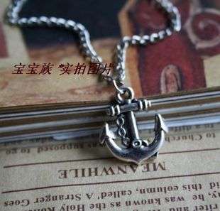 vintage anti silver anchor pendant party necklace /daughter gifts Free 