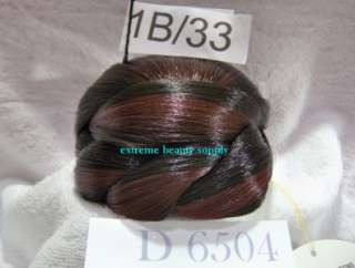 BLACK BROWN # 1B / 33 hair party dance dome piece bun chignon wiglet 