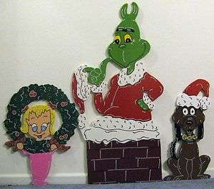 piece Grinch Max Cindy Lou Who Whoville Wreath Christmas Yard Art 