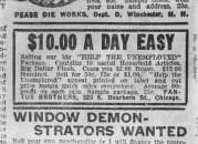 early 1900s photo Adv. In Billboard Help Wanted  