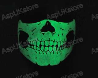 New Triangle Glow Skull Motorcycle Ski Half Face Mask OD  