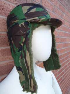 British Army Falklands Cold Weather Hat, Furry Lining, Ear Flaps, New 