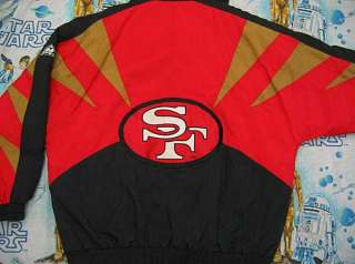 vtg SAN FRANCISCO 49ERS Puffer JACKET XL 90s embroidered nfl hooded 