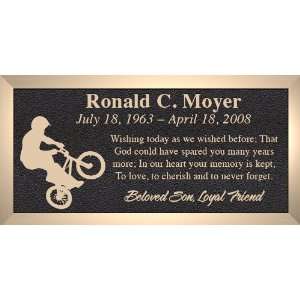   Bike   Cast Bronze Memorial Grave Marker   4 Sizes