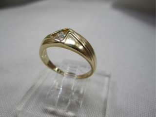 14k Yellow Gold Ring with Trilliant Cut Diamond  