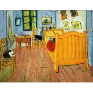  Van Goghs Bedroom (Artists Cats Added) Cat Print