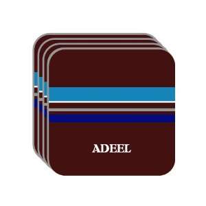 Personal Name Gift   ADEEL Set of 4 Mini Mousepad Coasters (blue 