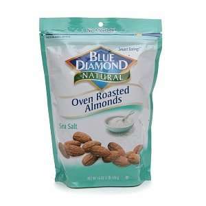 Blue Diamond Natural Oven Roasted Almonds, Bag, Sea Salt, 14 oz 