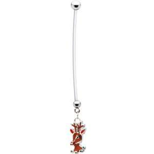    Stainless Steel Holiday Reindeer Pregnant Belly Ring Jewelry