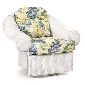   Grande White Swivel Rocker With Cantwell Fabric