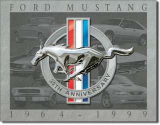 Vintage Tin Sign Ford Mustang 35th Anniversary 65   99  