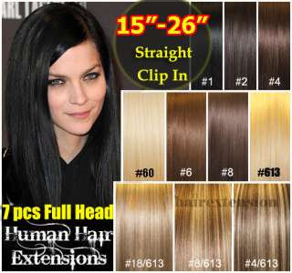 18 26 remy human hair extensions 7 pcs full head clip in on hairs 