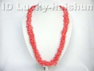 GENUINE 100% NATURAL 4ROW 20MM PINK CORAL NECKLACE  