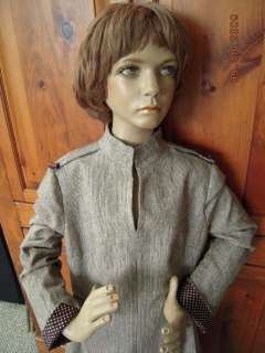 vintage WOMENS fashionable TWEED DRESS brown BUSINESS  