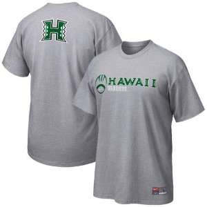  Nike Hawaii Warriors Ash Practice T shirt Sports 