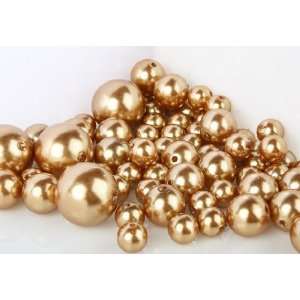 68 Pearls Wholesale Elegant Vase Fillers or Table Scatter Golden Pearl 