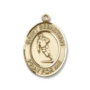 St. Sebastian Rugby Medium 14kt Gold Medal