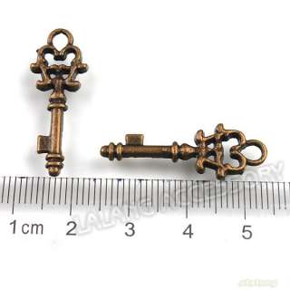 400x 141458 Wholesale New Small Key Dangle Charms Bronze Pendants 30mm 
