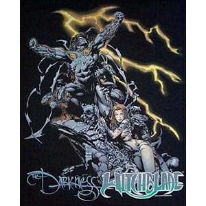 Darkness & Witchblade Lightning Comic Art T Shirt XXL  