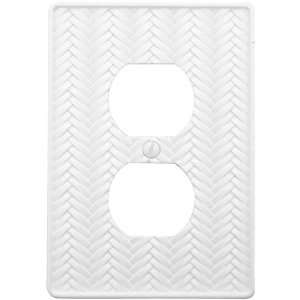   White   1 Duplex Outlet Wallplate   CLEARANCE SALE