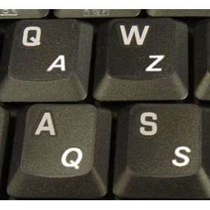  French (Azerty) Stickers for Keyboard Transparent White Letters 