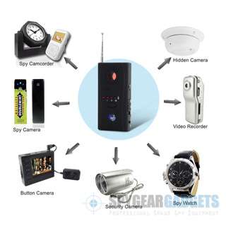 The IR laser detects ANY wired or wireless hidden camera , by using an 