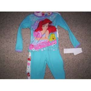 Disney Princess Pajamas/Ariel 4 Piece Pajamas/Little Mermaid Sleepwear 