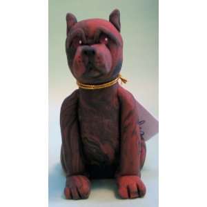  American Staffordshire Clay Figurine by Cecile (Brindle 