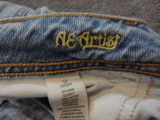 AMERICAN EAGLE AE Artist Low Rise Flare Leg Cotton Jeans sz 2 Short 
