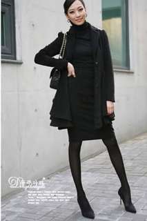   Fashion Winter Woolen Detachable Fur Collar Jacket Coat Dress Hot Sale