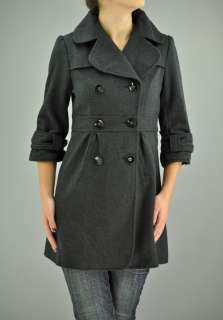   Double Breasted Lined Button Down Jackets Winter Coat S*  