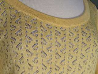 Beautiful bright yellow Santana knit sweater with subtle lavender 